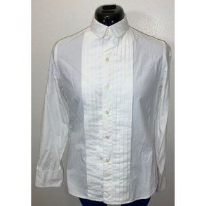 J.G. Hook - White Shirt with pleated front - Size 12